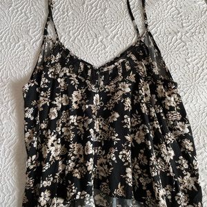 Black Foral Crop Top from Forever21